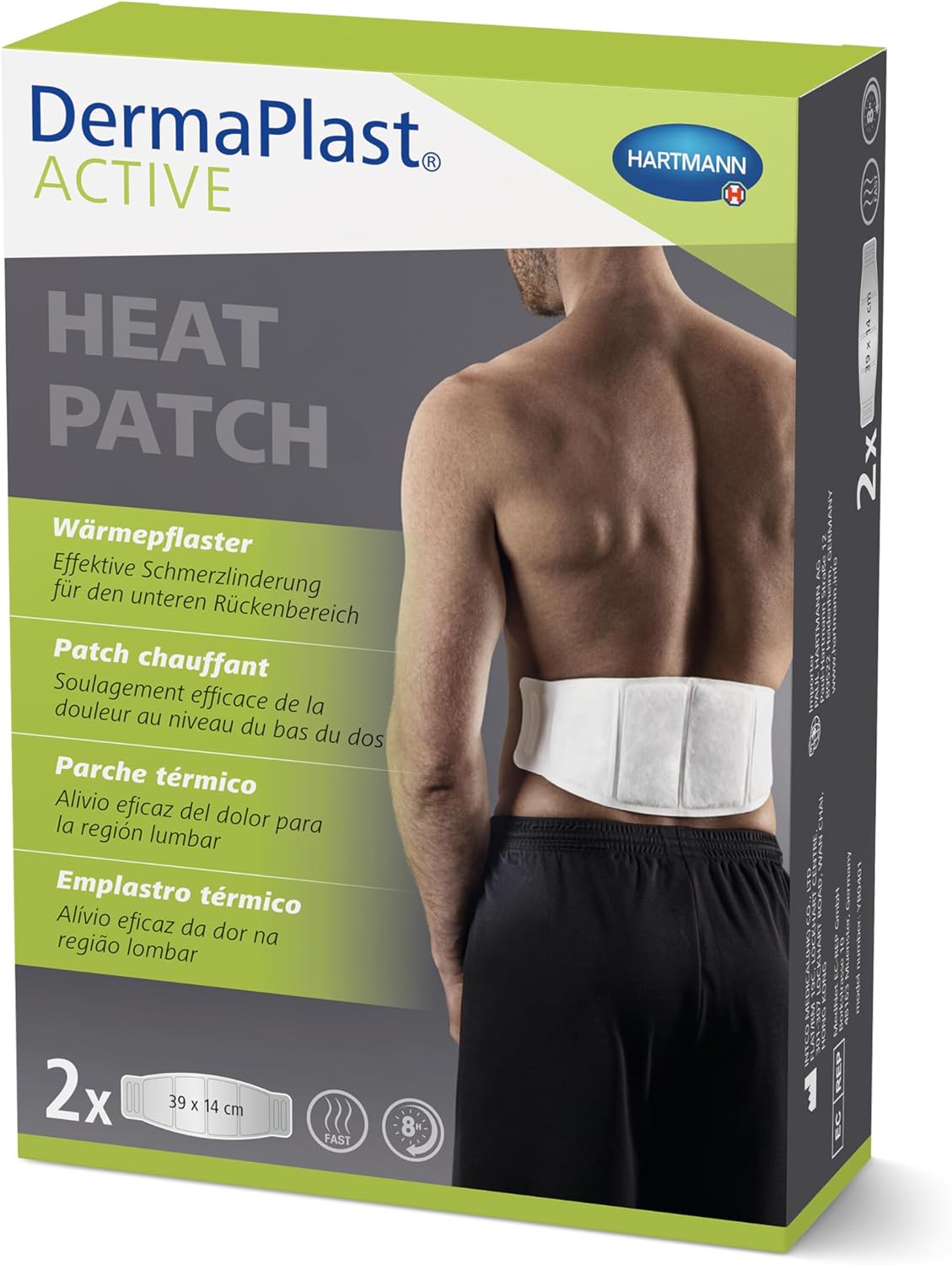 Dermaplast Active, Heat Patch Lumbar, Parche Calor Adhesivo, Adecuado para Dolores Reumáticos, Neuropáticos y Ciática