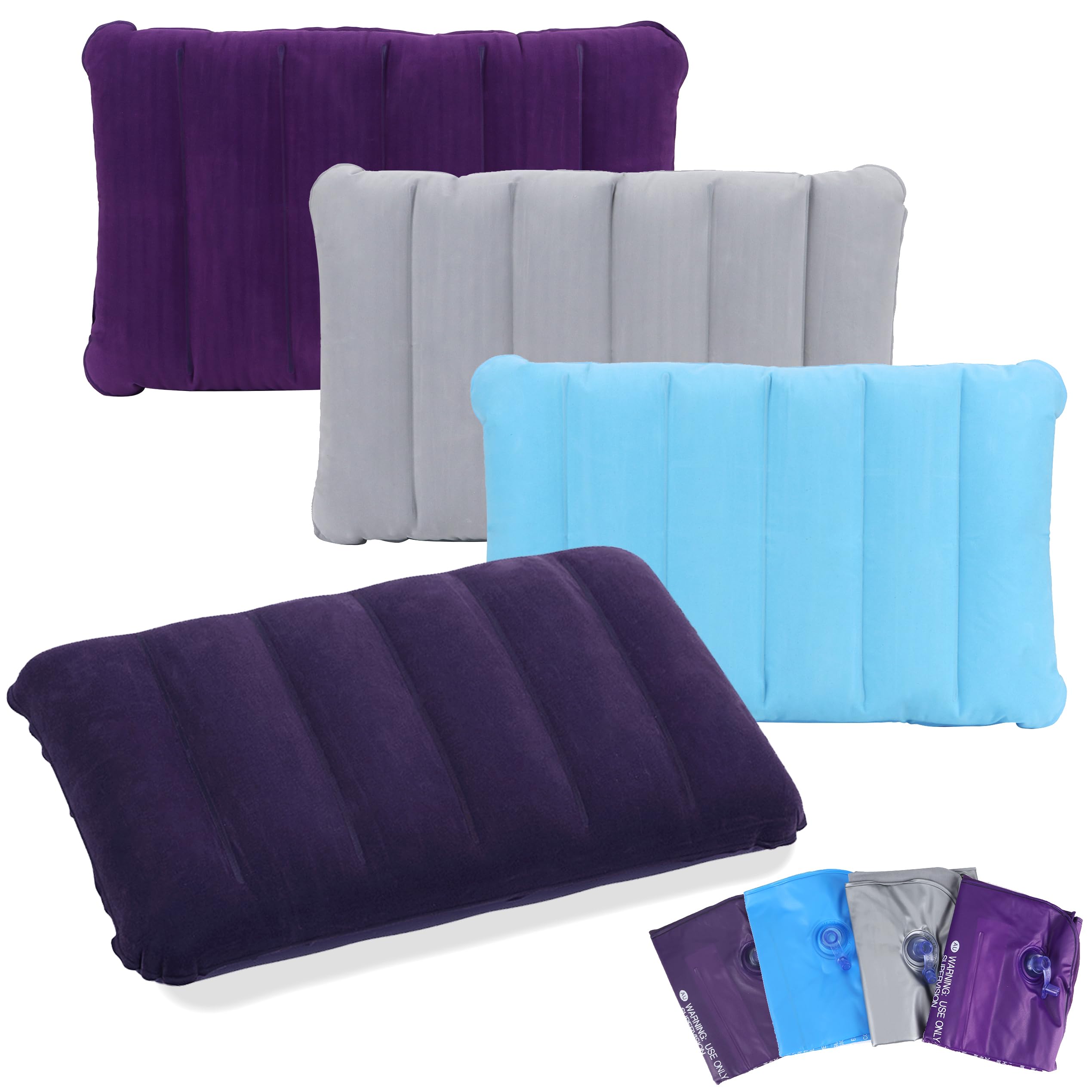 JSMTKJ 4X Almohadas Inflables de Viaje para Acampar Almohada para Inflar Almohadas de Camping Hinchables Almohada de Viaje Cojín de Aire para Playa, Senderismo