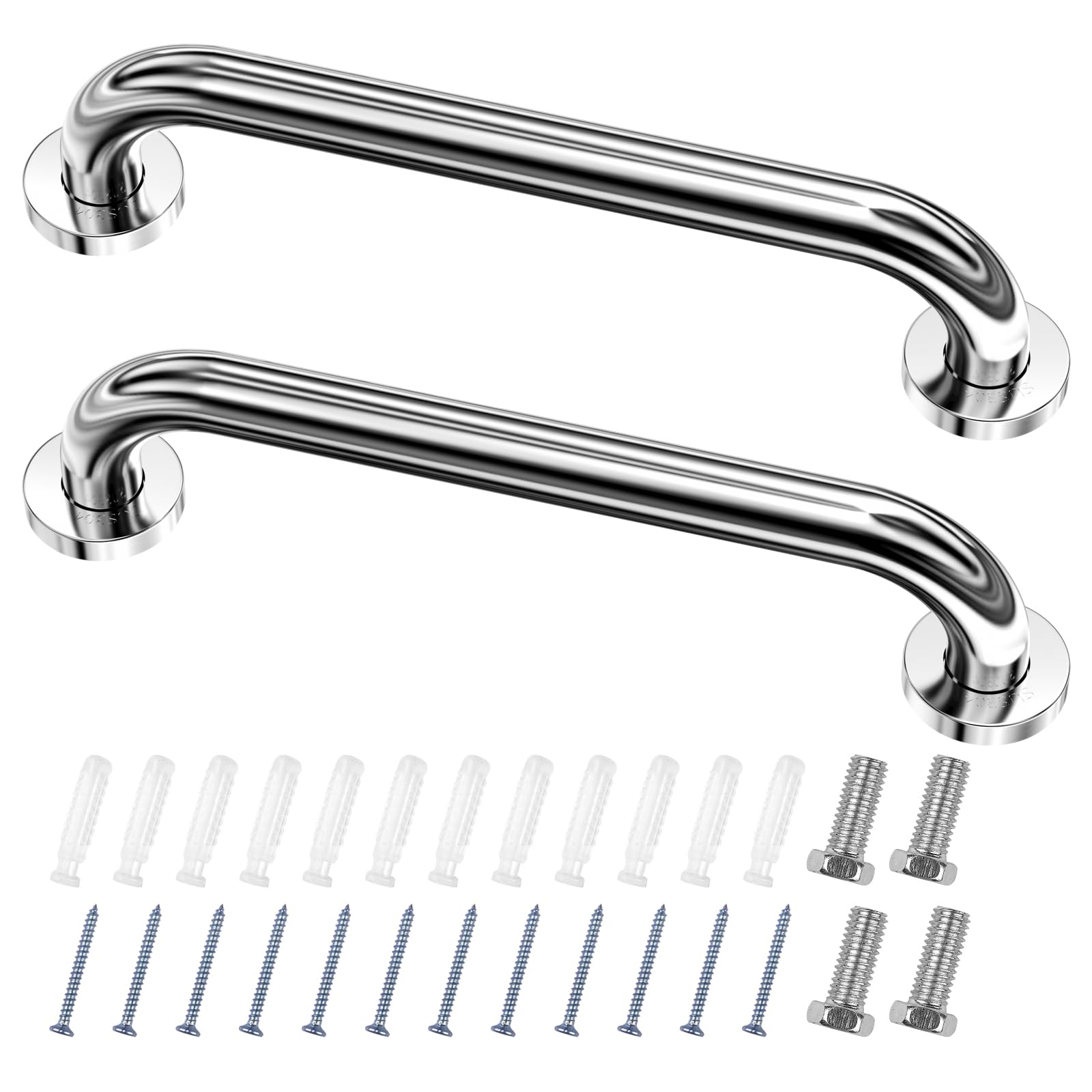 Fousenuk Agarraderas Baño para Mayores, 2 Piezas 30cm Agarrador Ducha Personas Acero Inoxidable, Asidero Ducha, Asa Seguridad, Barras Minusvalido, Agarradero para Niños, Discapacitado, el Embarazo