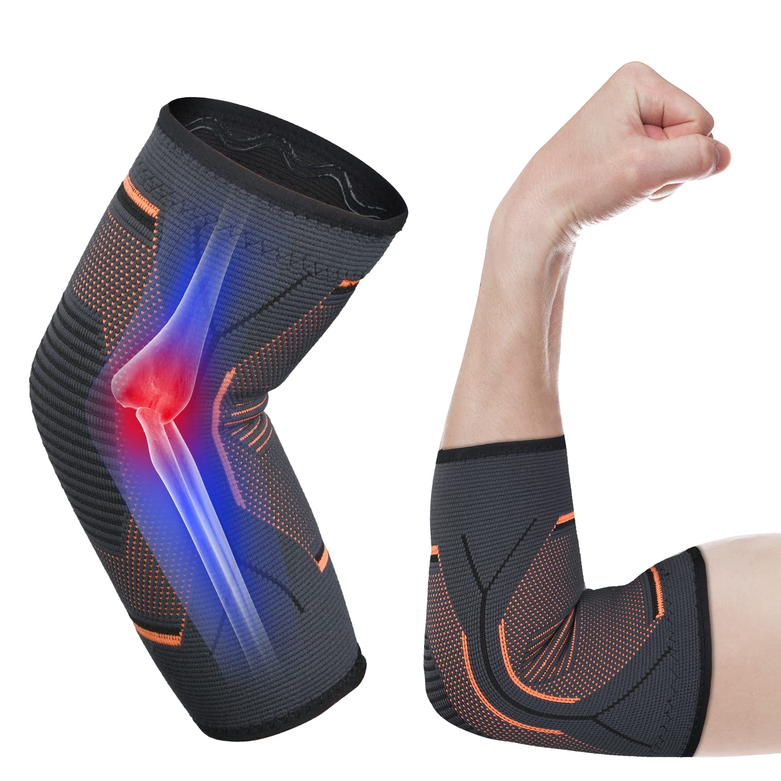 Codera deportiva, Codera de compresión para tendinitis Soporte de codo, Banda de Compresion para Brazo, Unisex mejor para codo de tenis, codo de golfista, levantamiento de pesas, Aliviar Dolor