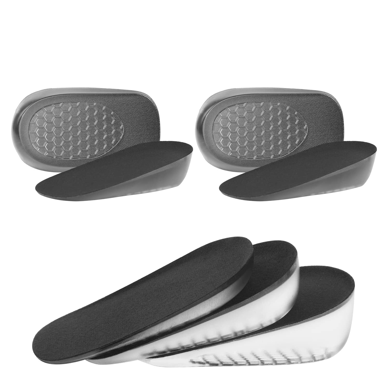 Plantillas Altura Hombre y Mujer, 2 Pares Alzas para Zapatos Mujer, Plantillas Gel Mujer para Aumentar la Altura, Plantillas Mujer para Pies Talones Soporte y Amortiguación de Impactos, 2.5cm