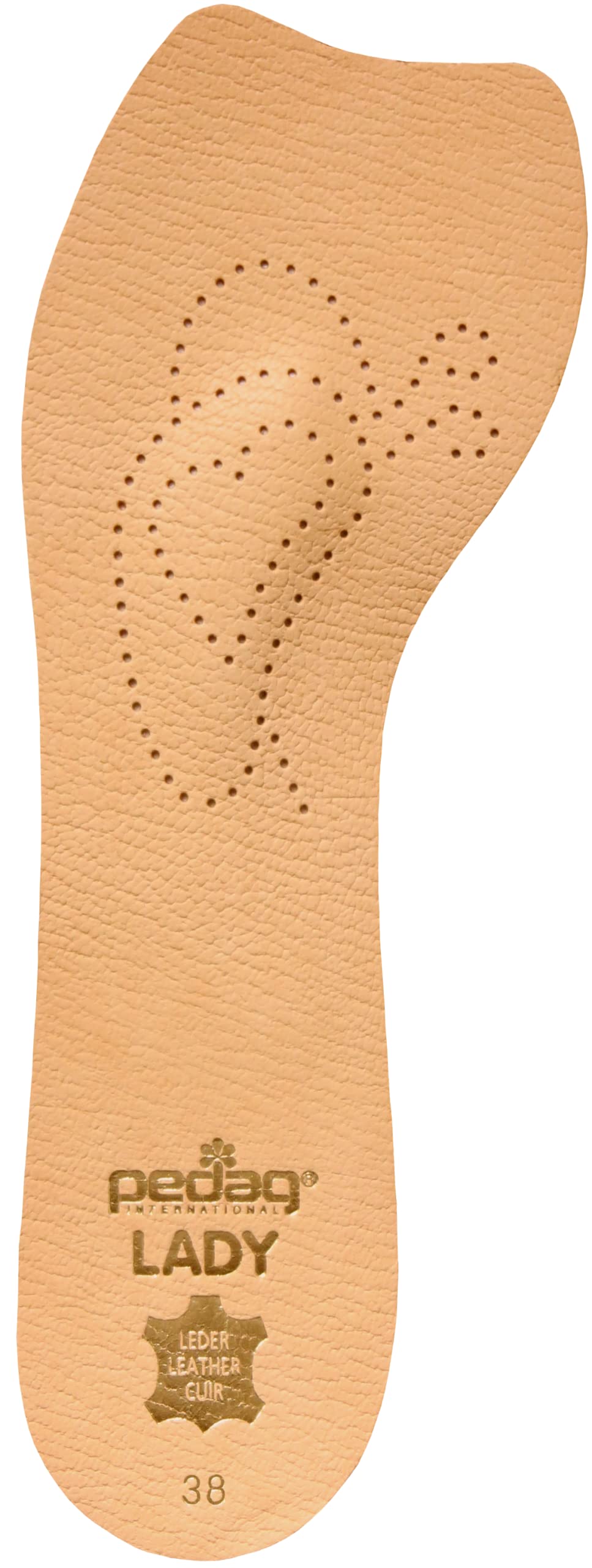 Pedag 121 Lady 3/4 Ultra Thin Leather Self Adhesive Insole for All Heels, Tan, Womens 10 by Pedag