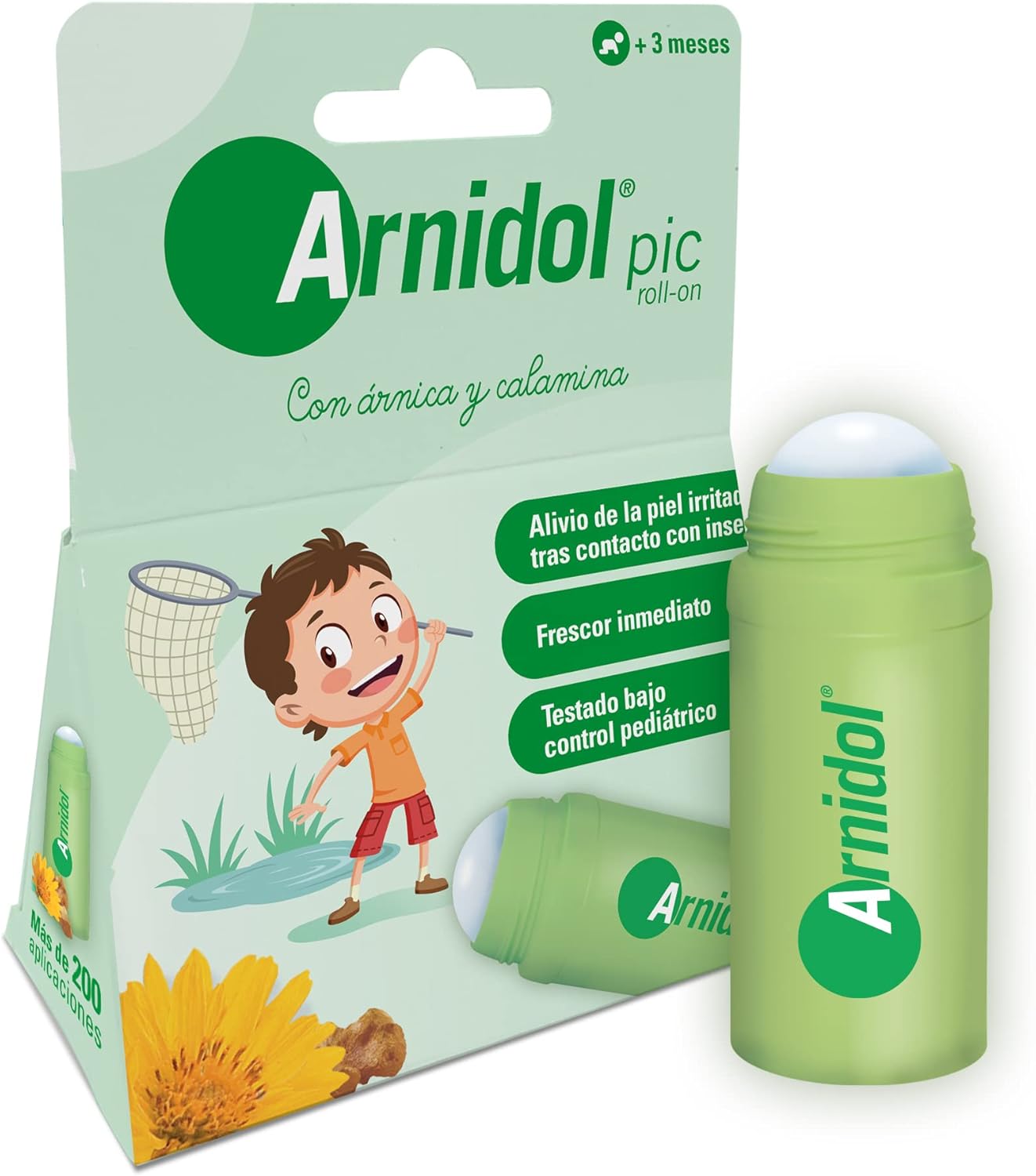 Arnidol - Pic Roll On, Calma, Refresca y Alivia la Piel tras el contacto con Insectos, con Árnica, Boswelia y Calamina, Apto a Partir de los 3 Meses de Edad - 30 ml