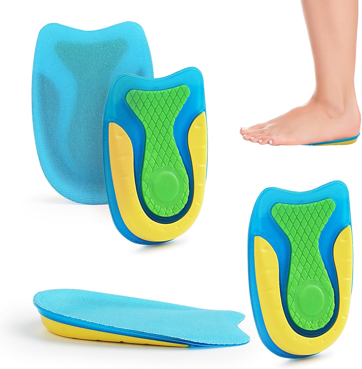 2 Pares Taloneras Silicona, Talonera de silicona, Plantilla Espolon Calcaneo, Protector Talon Zapato, Gel Ortopédico, Taloneras para Hombre y Mujer para El Dolor De TalóN, Fascitis Plantar (L)