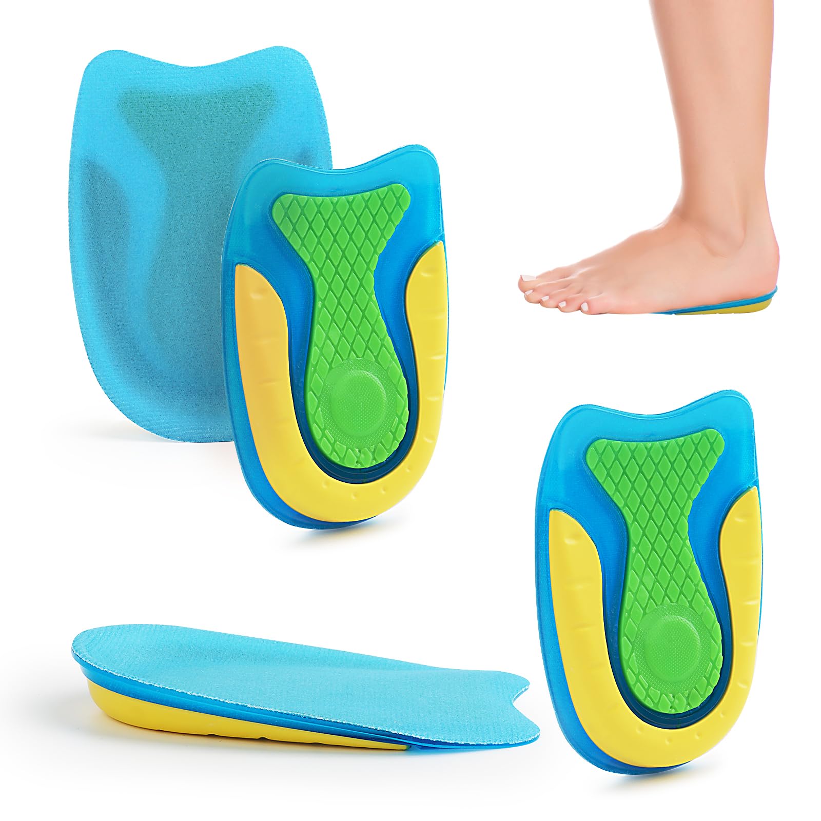 2 Pares Taloneras Silicona, Talonera de silicona, Plantilla Espolon Calcaneo, Protector Talon Zapato, Gel Ortopédico, Taloneras para Hombre y Mujer para El Dolor De TalóN, Fascitis Plantar (L)