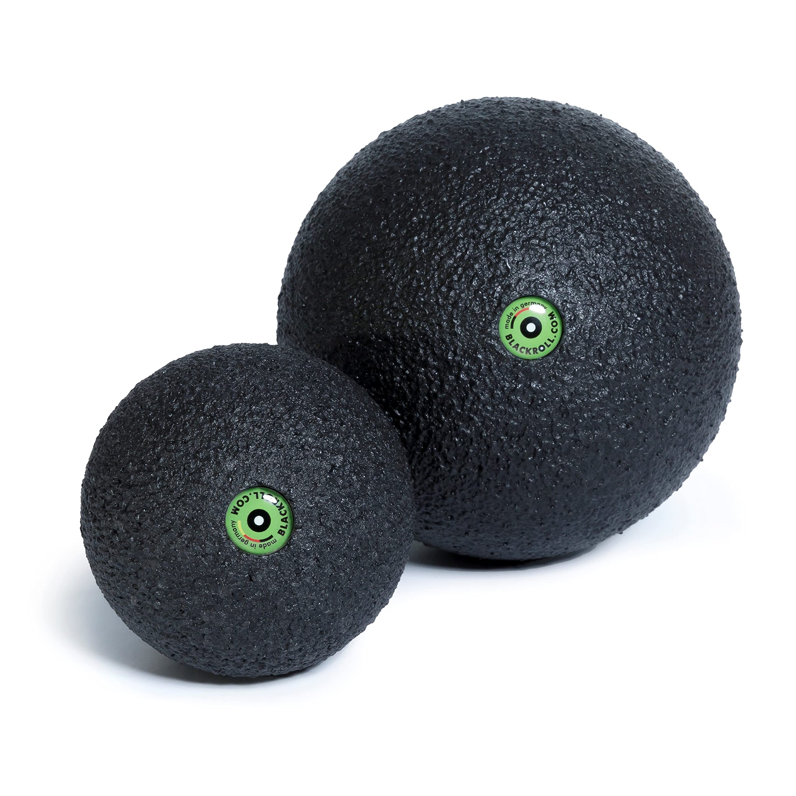 BLACKROLL® Juego de pelotas de masaje para automasaje, masajeadores de fitness para entrenamiento efectivo, juego de pelota 08 y pelota 12, color negro