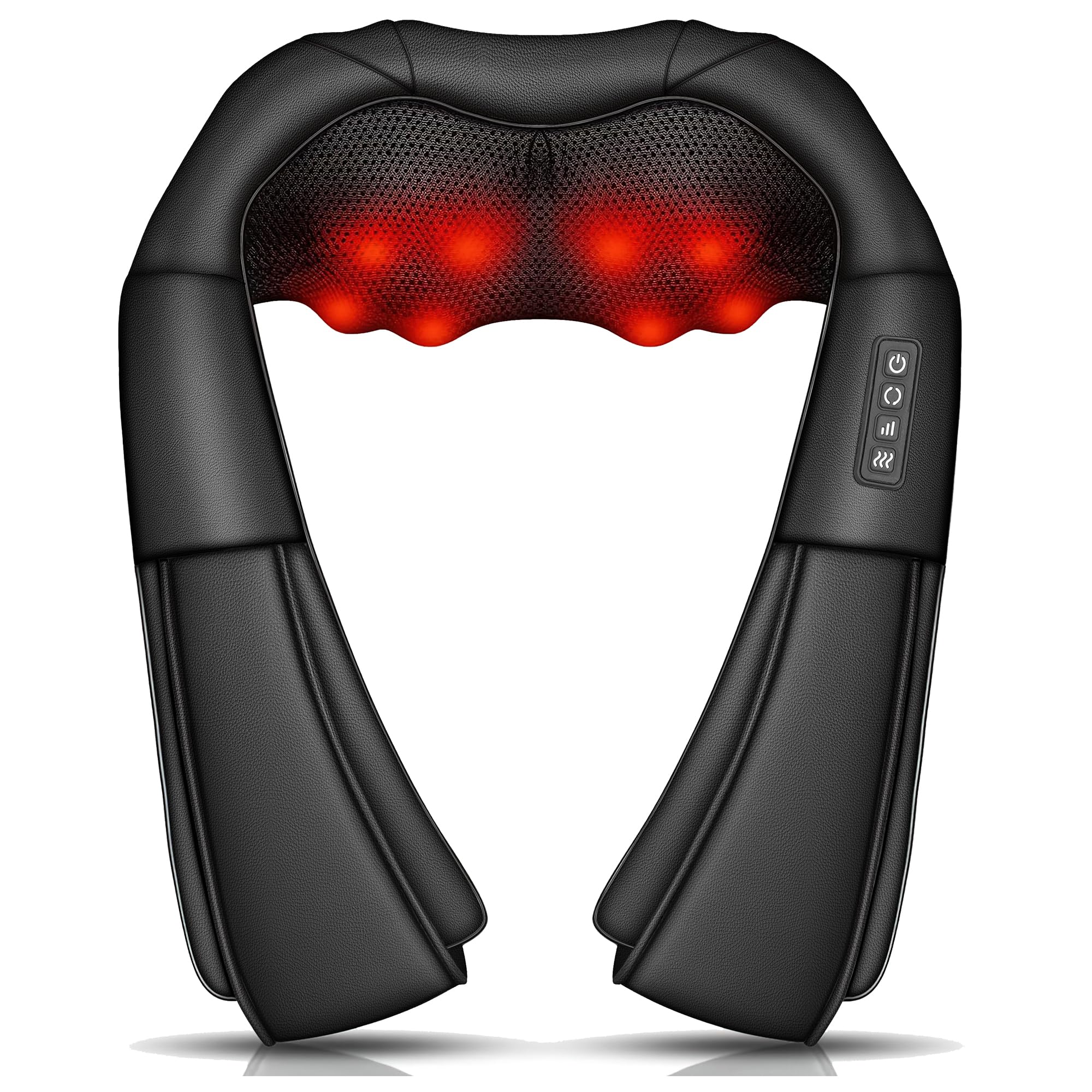 Masajeador Cervical y Espalda con Calor 3D, Masajeador Espalda Ideal para Aliviar el Dolor Muscular, Cuero SintéTico, Regalo para Mujeres y Hombres