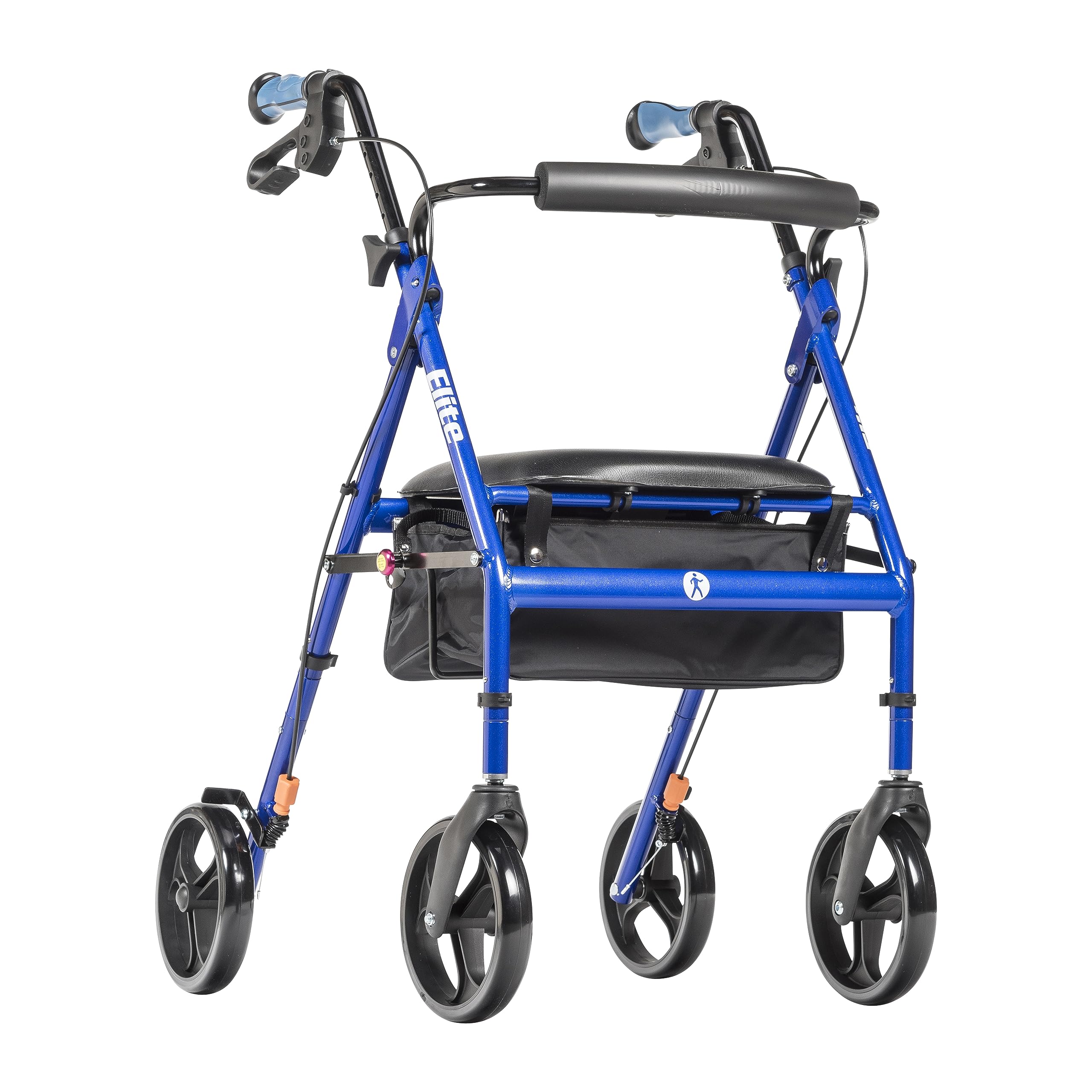 Hugo Elite Rollator Walker with Seat, Backrest and Saddle Bag, Blue by Hugo Mobility