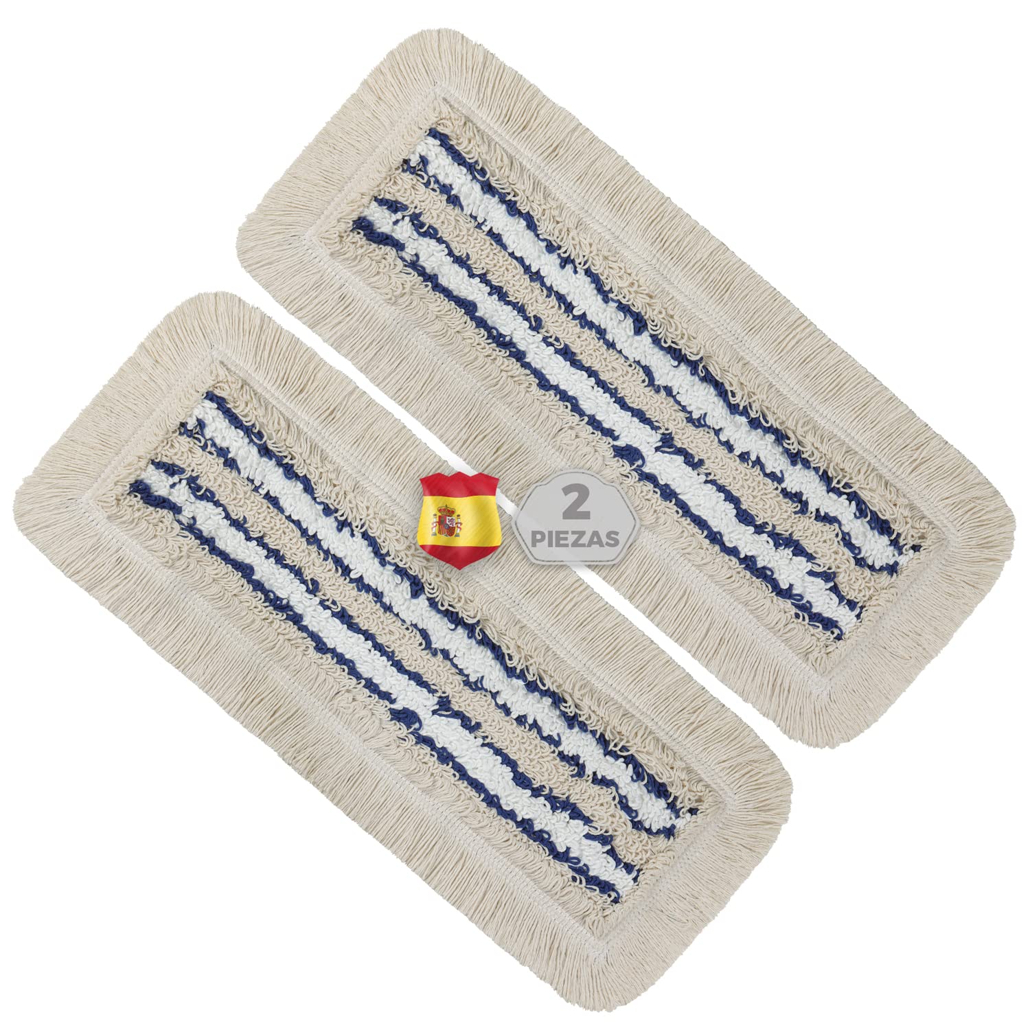 Okaei 2 fundas para mopa (40 cm) – para hospitales e instalaciones de cuidado – funda de limpiaparabrisas con propiedades de deslizamiento óptimas para un trabajo ergonómico – Beige