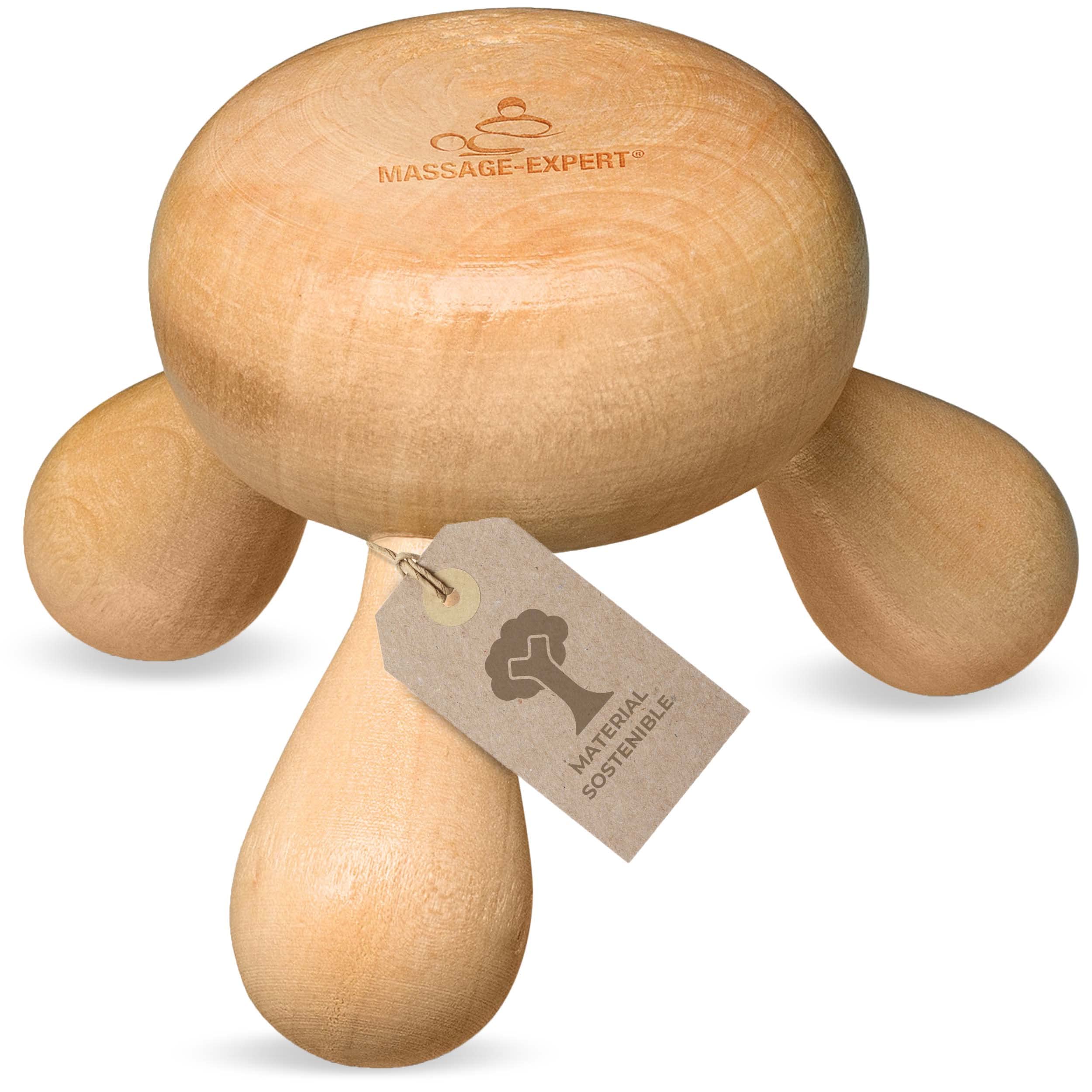Herramienta de masaje manual de madera para el auto masaje y masaje en pareja para relajar espalda, cuello, brazos y piernas, excelente higiene gracias al acabado resistente