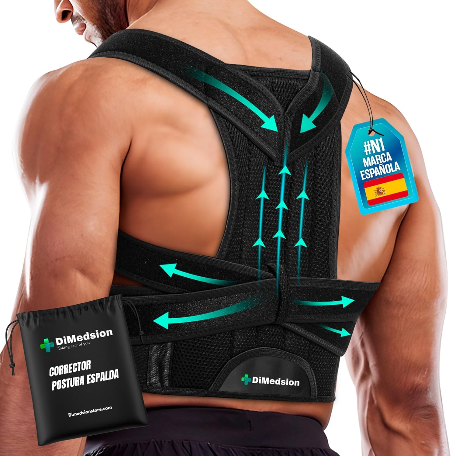 Corrector postura espalda hombre y mujer| Corrector de espalda hombre con bolsa, corrector de postura espalda mujer transpirable, corrector postura espalda mujer, corset espalda recta (S)