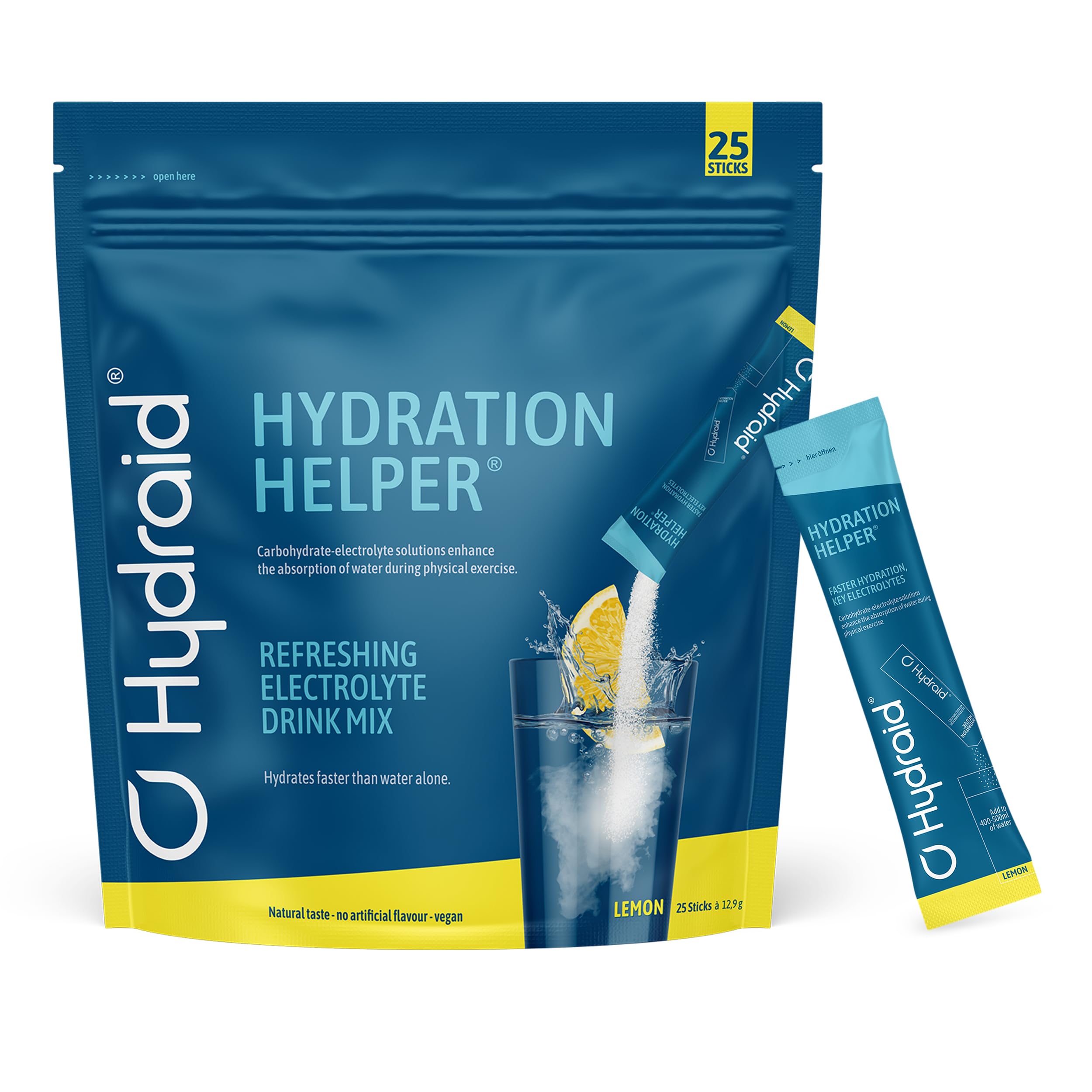 Electrolitos en polvo Hydraid® LIMÓN (1118 mg) – 25 sobres – bebida deportiva para hidratación rápida – calidad alemana