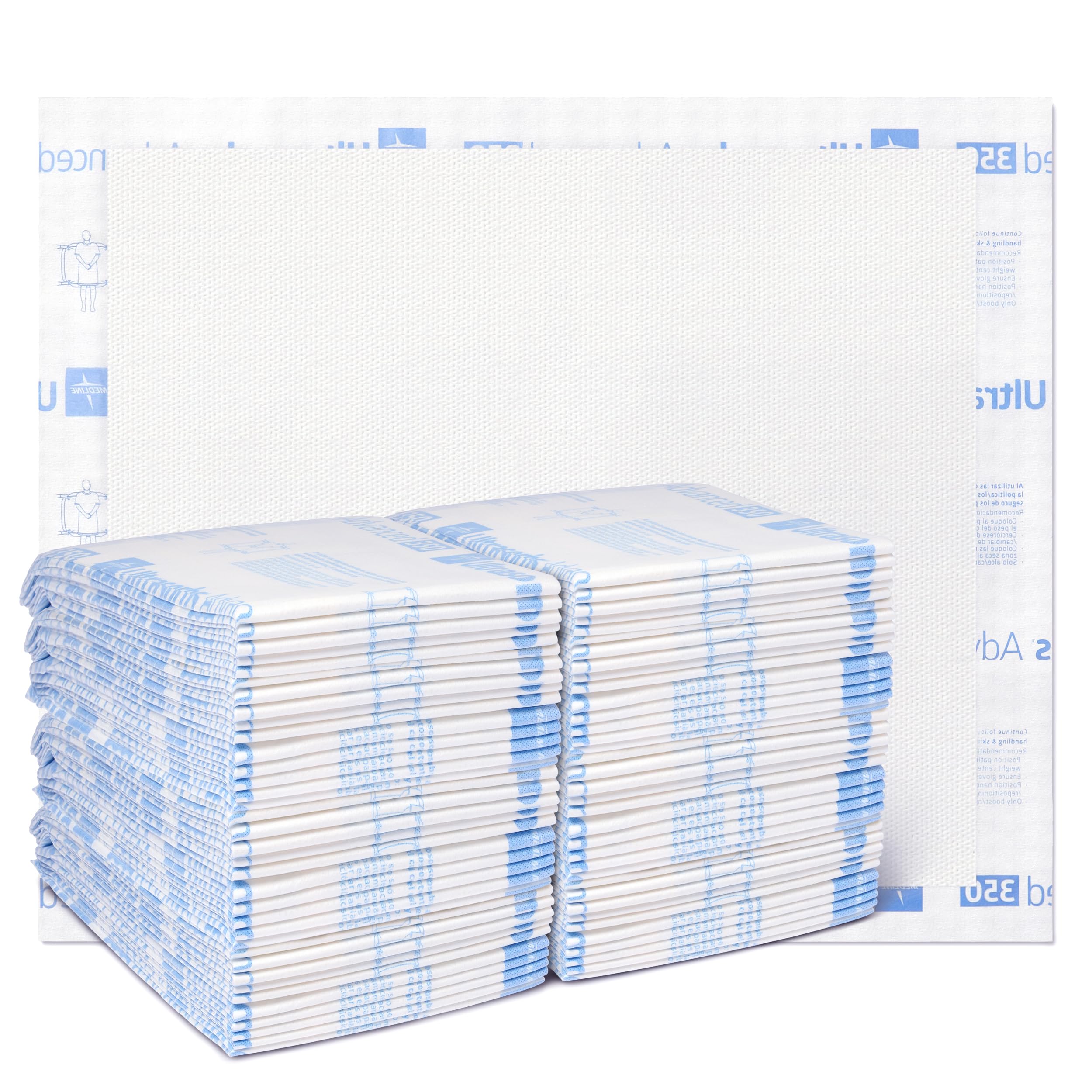 Medline - EXTSB3036A350 Extrasorbs Almohadillas secas desechables extra fuertes, color blanco (caja de 70 piezas)