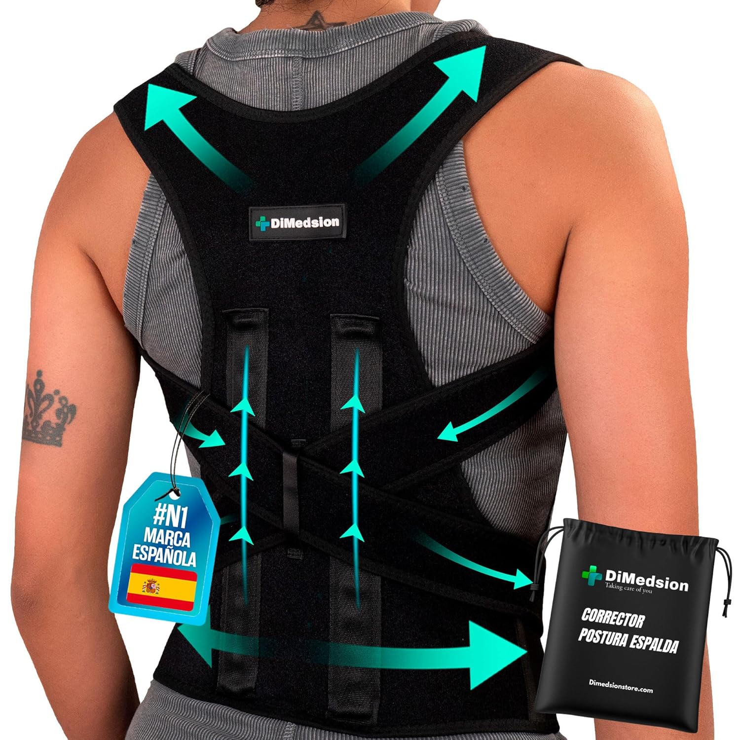 Corrector postura espalda mujer y hombre| Corrector de postura espalda mujer, corrector de espalda hombre con bolsa, corrector postura espalda hombre transpirable, corset espalda recta (S)