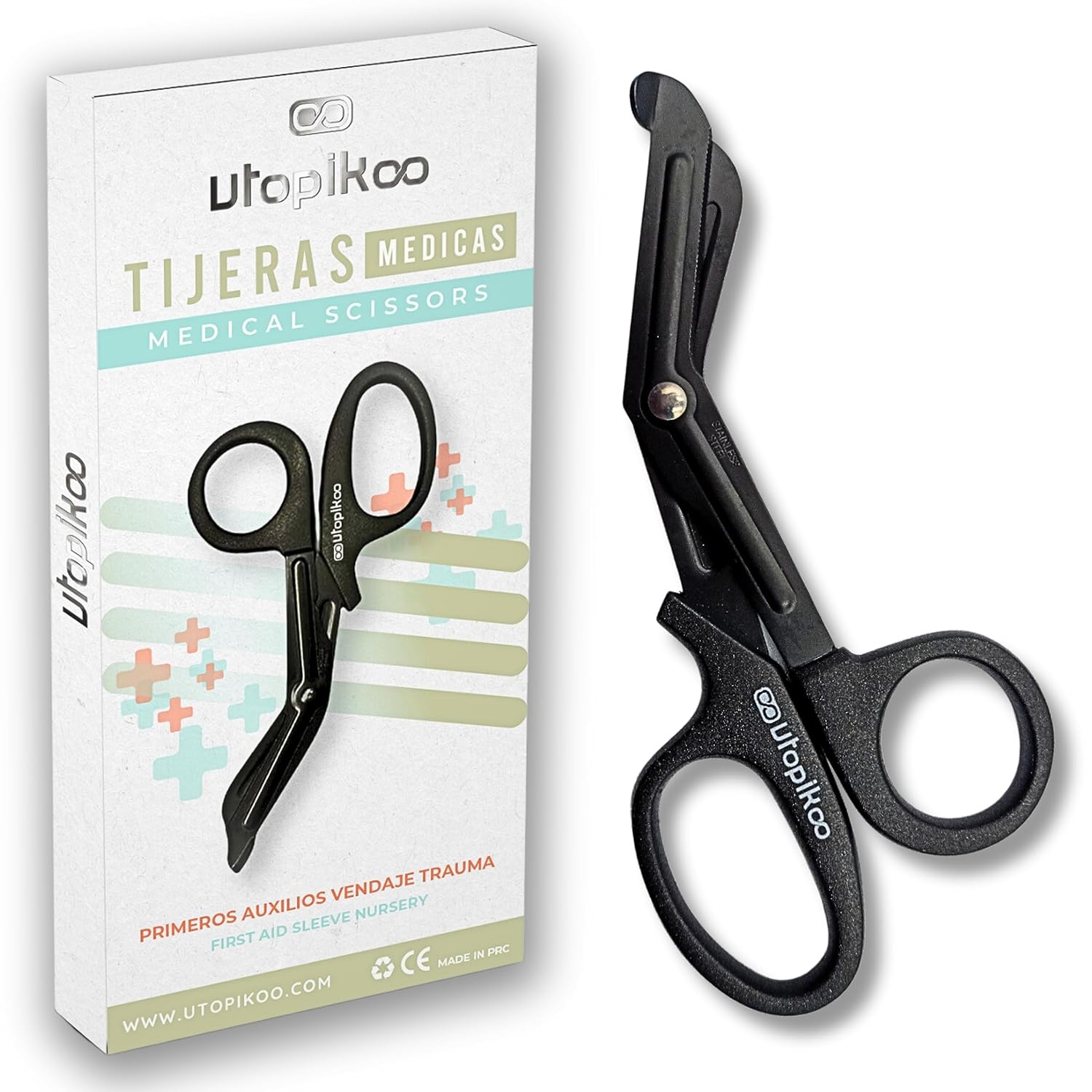 Tijeras Enfermeria -Tijeras Punta Roma-Tijeras Vendaje para la Enfermera en Apuros, Tijeras Medicas con ángulo especial-Regalo Accesorios y Salvabolsillos Enfermeria