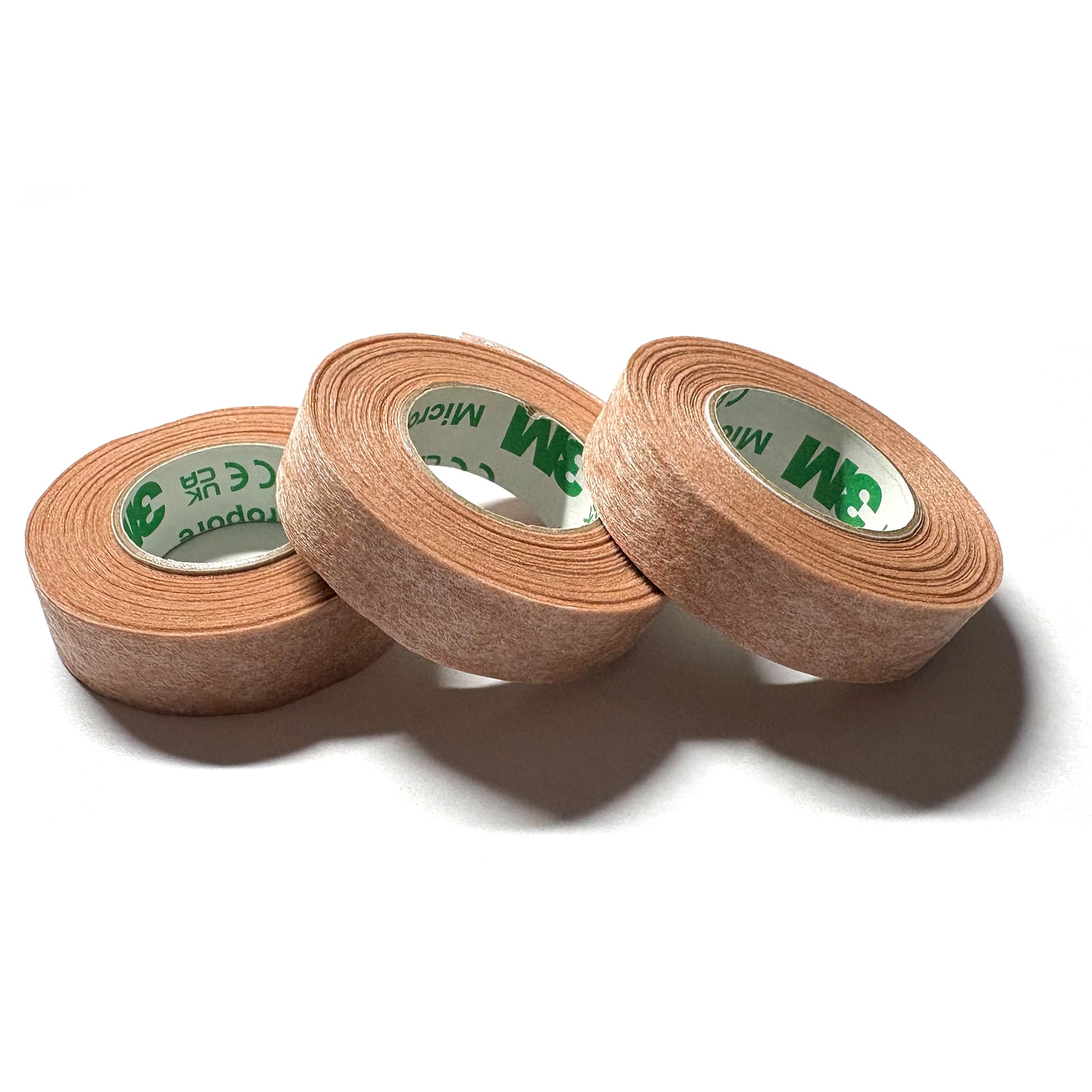 Cinta quirúrgica de microporo 3M, hipoalergénica, color tostado, 1,25 cm x 9,1 m, paquete de 3