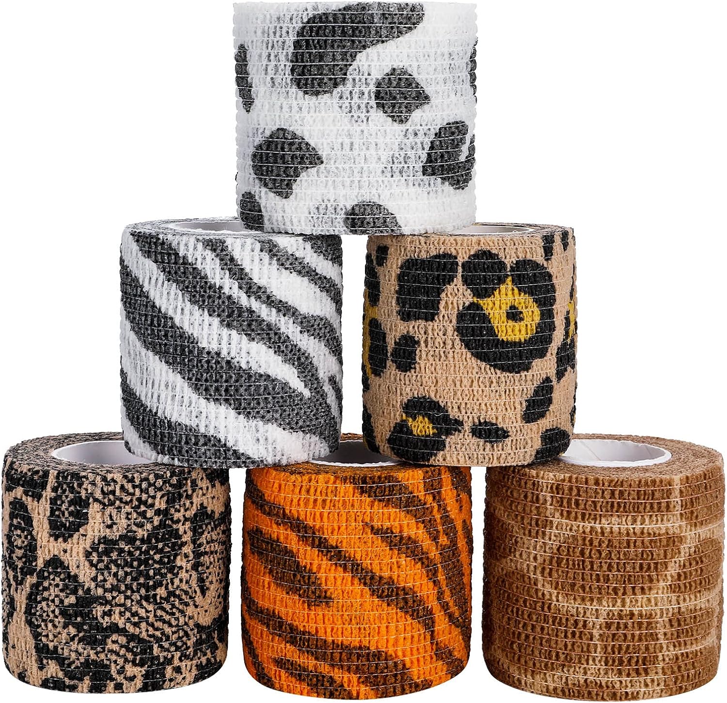6 Rollos Venda, 5 cm × 4.5 m Vendaje cohesivo Primeros Auxilios Cinta Adhesiva Bendaje Adhesiva Deportiva para Protegen Dedos, Muñecas, Tobillos Para Niños, Adultos, Perros, Mascotas