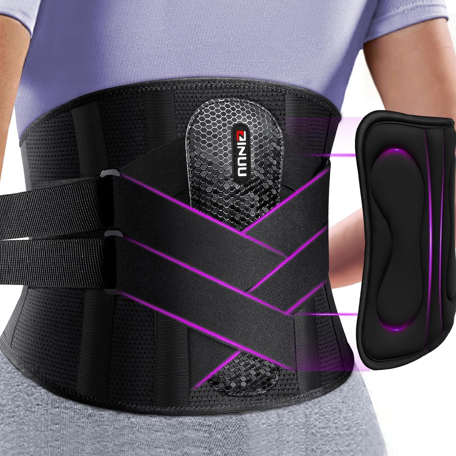Faja Lumbar para Hombre Mujer - Fajas Lumbares para Dolor Espalda, Cinta para la Espalda, Corrector de Posturas para Escoliosis Joroba Ortopédico Trabajo la Ciática