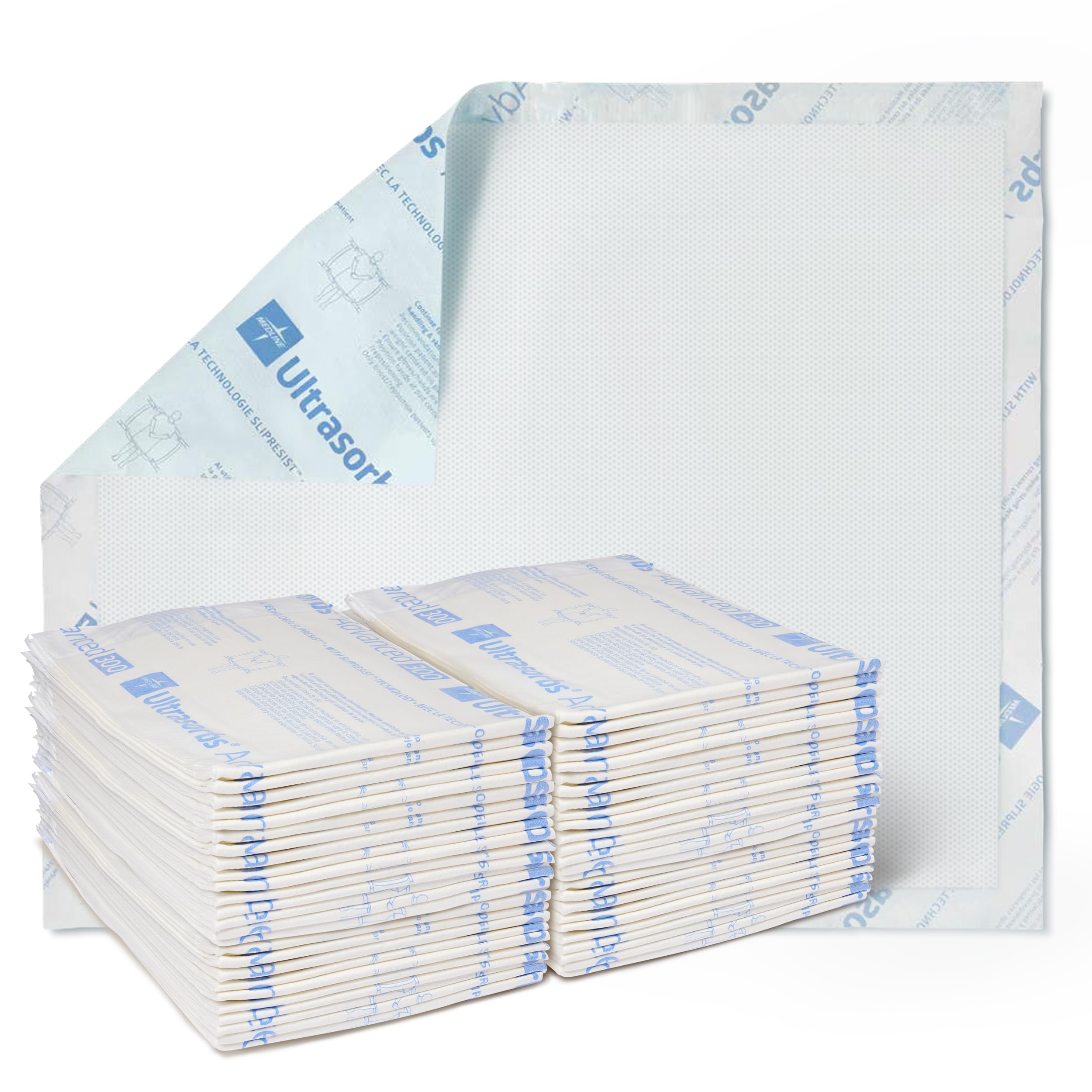 Medline Ultrasorbs Advanced Premium - Almohadillas Desechables con tecnología SlipResist, 30 x 36 Pulgadas, 70 Unidades