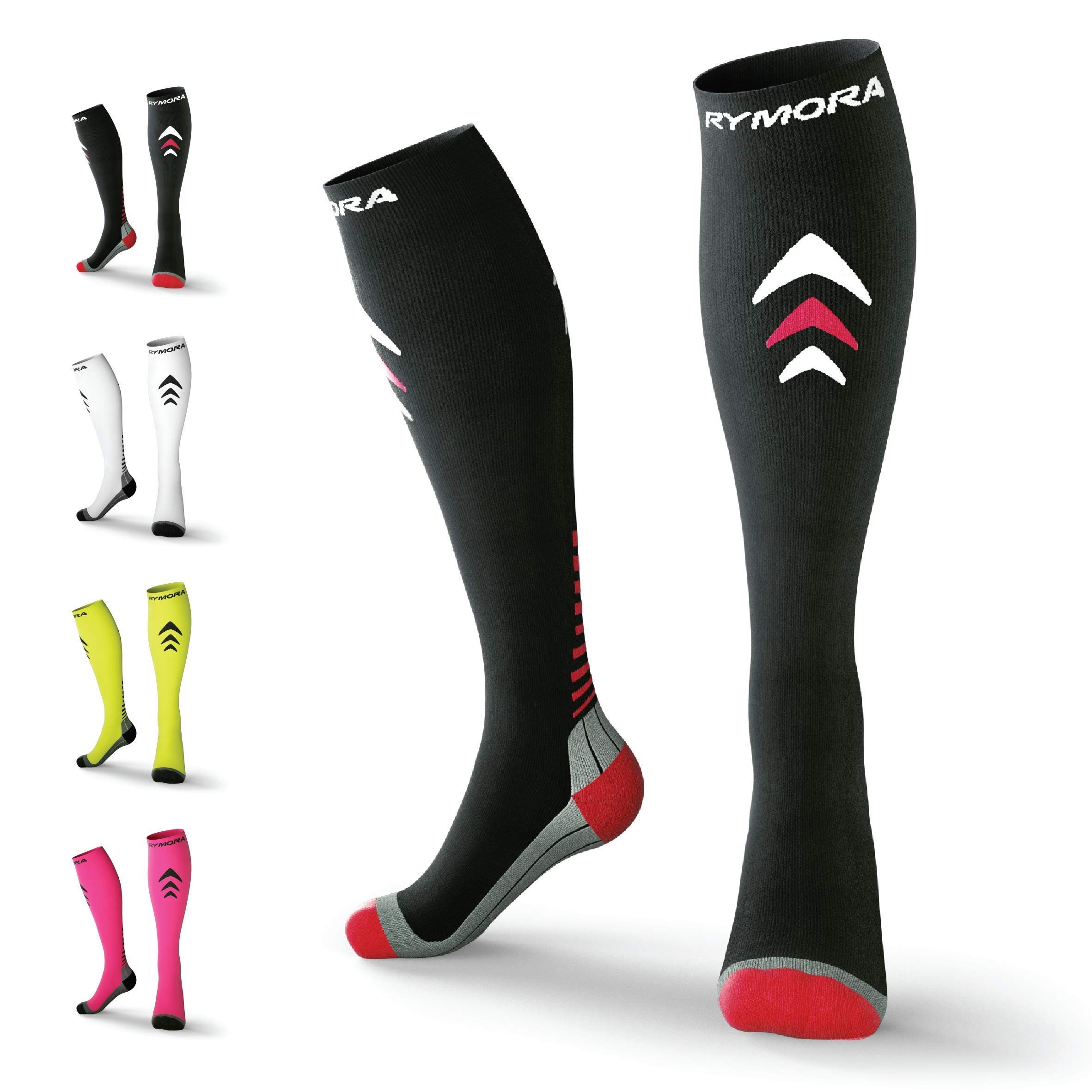 Rymora Sports - Calcetines de compresión unisex, acolchado, compresión graduada