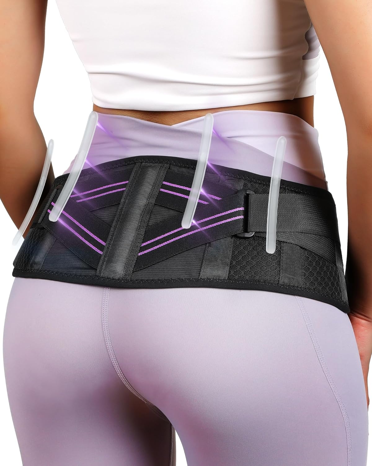 Fitomo Cinturón de Cadera con Soportes, Faja Lumbar Mujer, Alivia el Dolor de Espalda, Pierna, Ciática, Pélvica, Disfunción de la Articulación Sacroilíaca, Corrector Pélvico, Antideslizante