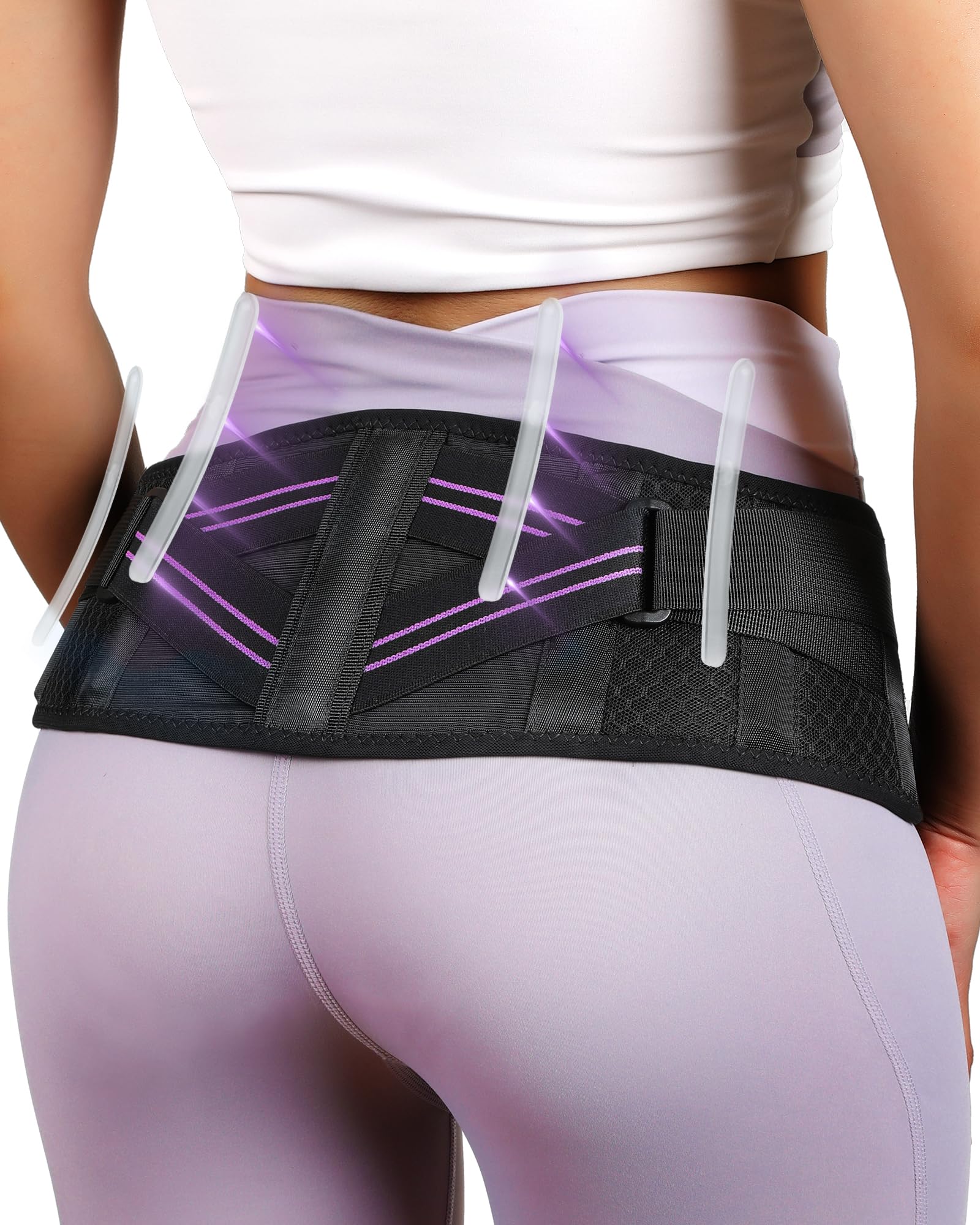 Fitomo Cinturón de Cadera con Soportes, Faja Lumbar Mujer, Alivia el Dolor de Espalda, Pierna, Ciática, Pélvica, Disfunción de la Articulación Sacroilíaca, Corrector Pélvico, Antideslizante
