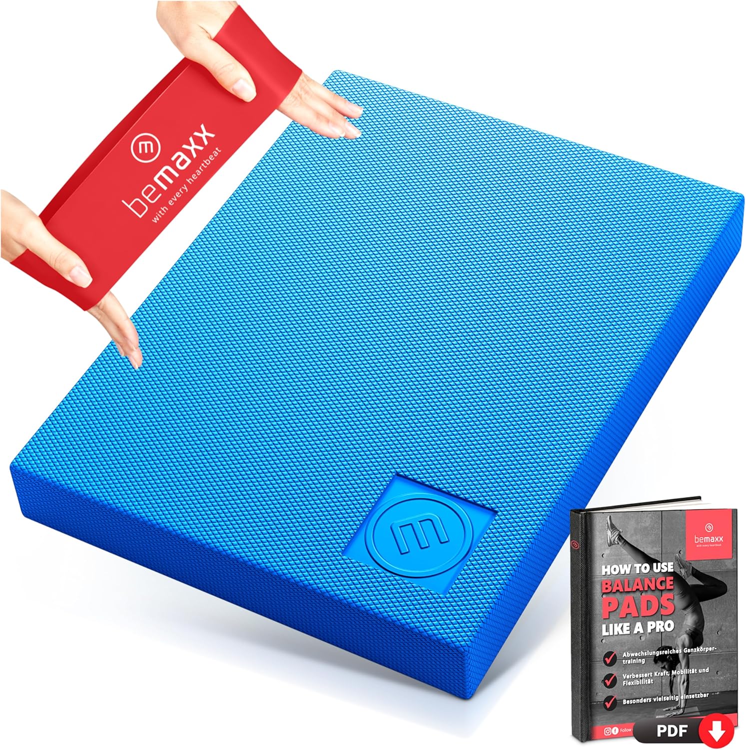 Almohadilla de Equilibrio Tabla Balance Pad Cojín Estabilidad + eBook de Entrenamiento | Entrenador Fitness | Disco Propioceptivo Yoga Pilates Coordinación