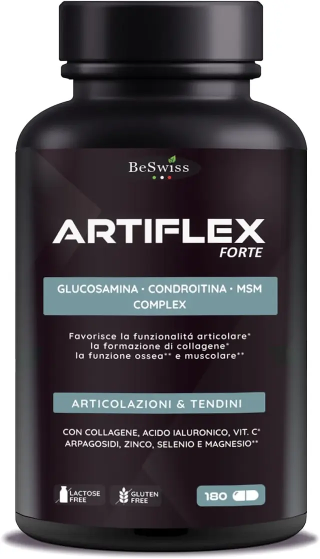 GLUCOSAMINA CONDROITINA MSM Artiflex - 180 Cápsulas Suplemento para Huesos Articulaciones Cartílago | Colágeno, Ácido Hialurónico, Vitaminas y Minerales | Alta Dosis - Eficaz - Complejo de Glucosamina