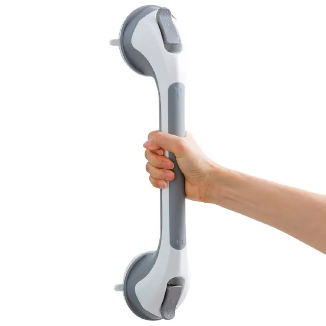 TAILI Agarraderas Baño para Mayores, Ventosa 110kg, 43cm, sin Taladrar Gris