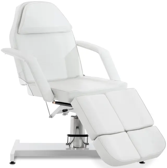 CLP Camilla Estética Hidráulica Split V2 en Cuero PU I Camilla de Masaje Profesional I Silla Dentista Regulable & con Reposabrazos Extraíbles I, Color:Blanco