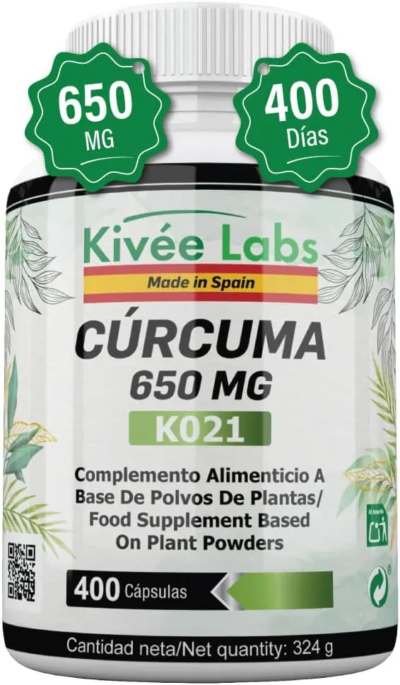 400 Cápsulas Cúrcuma Orgánica con Jengibre y Pimienta Negra Fórmula Mejorada (400 Días) | Potente Antiinflamatorio y Antioxidante Natural | Cúrcuma en Cápsulas