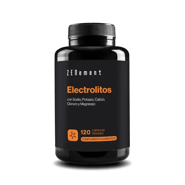 Electrolitos - Sales Minerales: Sodio, Magnesio, Potasio, Calcio - 120 Cápsulas Vegetales - Para Deporte, Equilibrio de los Electrolitos - Sin gluten, Sin azúcar - Electrolitos keto - Zenement