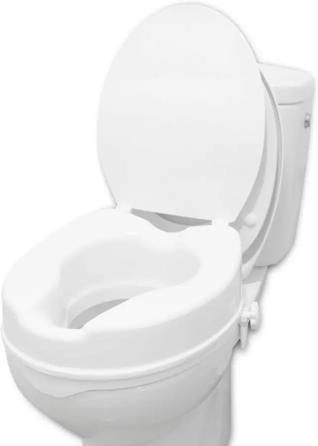 PEPE Mobility Elevador WC Adulto con Tapa, 10 cm de Altura, Alzador WC Ortopédico, Fácil Instalación y Seguro