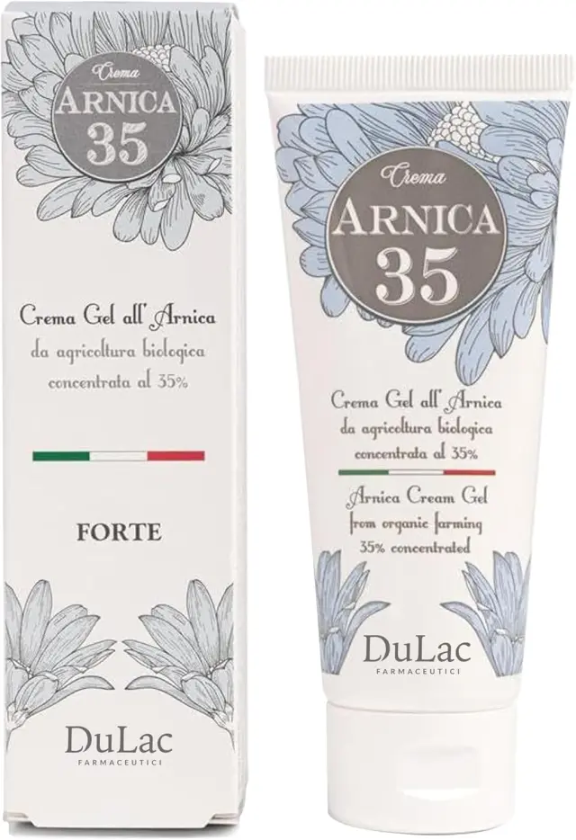 Arnica 35 – Crema Arnica Efecto Refrescante, 75 ml, para Masajes en Músculos y Articulaciones Cansadas También Útil para la zona cervical, con extractos BIO, Menta Piperita y Eucalipto, Made in Italy
