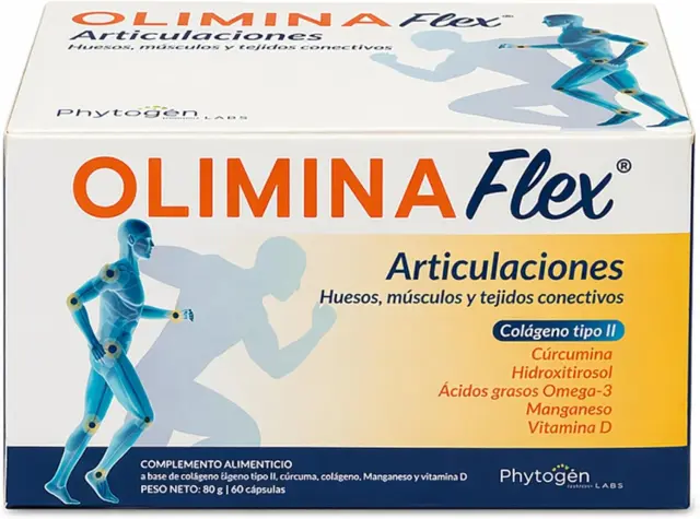 Omega 3, Colágeno, Vitamina D - Suplemento para aliviar el dolor articular - Cuida tus huesos y músculos - Complemento alimenticio - 60 Cápsulas articulaciones fuertes