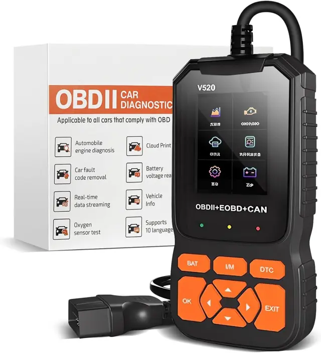 OBD2 Diagnosis Coche, OBD Scanner, Máquina Diagnostico para Coche Multimarca, Herramienta de Diagnóstico del Sistema del Motor, Maquina Escaner Compatible BMW Mercedes Audi